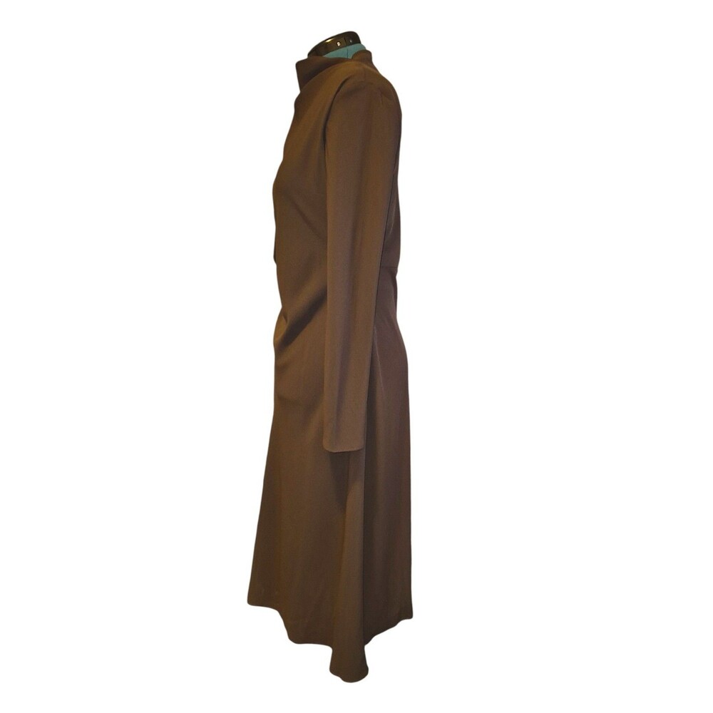 MNG Mango Long Sleeved Midi Dress - Women's U.S. Size 10 (XLARGE) Brown 1st Lady - Picture 3 of 6